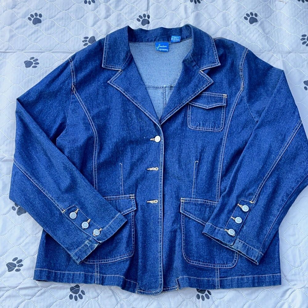 VINTAGE Southern Expressions Womens Denim Jean‎ Jacket Sz. 20  (21)